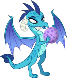 Size: 1687x1946 | Tagged: safe, artist:damiranc1, edit, character:princess ember, character:spike, species:dragon, crying, curved horn, dragoness, egg, ember is spike's mother, female, headcanon, horn, implied princess celestia, male, mother and son, simple background, spike's egg, spread wings, story included, transparent background, vector, vector edit, wings
