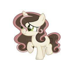 Size: 972x890 | Tagged: safe, artist:budgie--boye, artist:rainbowpawsarts, base used, oc, oc:sugar cone, parent:button mash, parent:sweetie belle, parents:sweetiemash, species:pony, species:unicorn, alternate universe, female, filly, hair over one eye, offspring, one hoof raised, simple background, transparent background