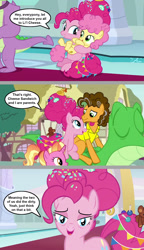 Size: 992x1721 | Tagged: safe, artist:silverbuller, edit, edited screencap, screencap, character:cheese sandwich, character:gummy, character:li'l cheese, character:luster dawn, character:pinkie pie, character:spike, species:pony, episode:the last problem, g4, my little pony: friendship is magic, adult, adult spike, colt, comic, gigachad spike, implied sex, male, older, older gummy, older pinkie pie, older spike