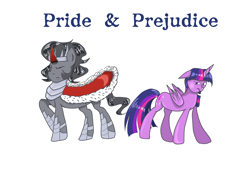 Size: 2296x1722 | Tagged: safe, artist:wimple, character:king sombra, character:twilight sparkle, character:twilight sparkle (alicorn), species:alicorn, species:pony, ship:twibra, female, male, pride and prejudice, shipping, straight