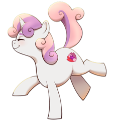 Size: 1024x1140 | Tagged: safe, artist:petalierre, character:sweetie belle, species:pony, species:unicorn, cute, diasweetes, eyes closed, female, filly, profile, simple background, smiling, solo, transparent background