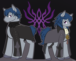 Size: 1280x1024 | Tagged: safe, artist:housho, species:earth pony, species:pony, black background, byleth, clothing, female, fire emblem, fire emblem: three houses, male, mare, ponified, simple background, stallion