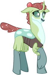 Size: 751x1119 | Tagged: safe, artist:eonionic, oc, oc only, oc:maxillea, parent:ocellus, parent:yona, hybrid, interspecies offspring, magical lesbian spawn, nonbinary, offspring, parents:yonellus, simple background, solo, transparent background, yakling
