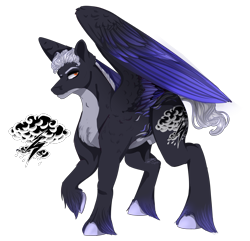 Size: 2300x2221 | Tagged: safe, artist:copshop, oc, oc:shooting thunder, species:pegasus, species:pony, male, nudity, sheath, simple background, solo, stallion, transparent background, two toned wings, wings