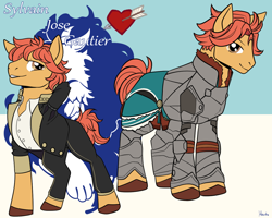 Size: 1280x1024 | Tagged: safe, artist:housho, species:earth pony, species:pony, armor, clothing, fire emblem, fire emblem: three houses, male, ponified, stallion, sylvain jose gautier