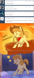 Size: 500x1142 | Tagged: safe, artist:nyonhyon, character:braeburn, species:pony, clothing, colt, comic, cowboy hat, cute, hat, male, tumblr