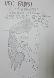 Size: 1164x1674 | Tagged: safe, artist:octascratchrock, character:octavia melody, my little pony:equestria girls, breaking the fourth wall, challenge, cute, female, fourth wall, fourth wall destruction, scooby doo, solo, traditional art