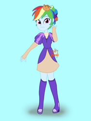 Size: 1500x2000 | Tagged: safe, artist:saltymango, character:rainbow dash, my little pony:equestria girls, alternate clothes, alternate hairstyle, cute, female, looking at you, princess, rainbow dash always dresses in style, solo