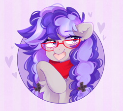 Size: 1117x1008 | Tagged: safe, artist:whiteliar, oc, oc only, oc:cinnabyte, adorkable, commission, cute, dork, glasses, heart, icon, your character here