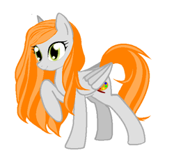 Size: 538x507 | Tagged: safe, artist:agdistis, oc, oc only, oc:ginger peach, species:pegasus, species:pony, /mlp/, drawthread, grass, green eyes, orange hair, pegasus oc, solo, wings