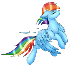Size: 1034x948 | Tagged: safe, artist:monsoonvisionz, character:rainbow dash, species:pegasus, species:pony, eyes closed, female, flying, mare, simple background, solo, spread wings, transparent background, wings