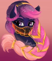 Size: 4275x5000 | Tagged: safe, artist:colorpalette-art, oc, oc only, oc:amira, species:pony, braid, bust, female, head, mare, smiling, solo, veil