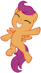 Size: 900x1602 | Tagged: safe, artist:eugene-joe-c, character:scootaloo, species:pegasus, species:pony, eyes closed, female, filly, happy, simple background, smiling, solo, transparent background, vector