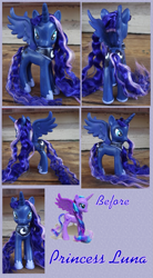 Size: 759x1379 | Tagged: safe, artist:phasingirl, character:princess luna, species:alicorn, species:pony, commission, custom, irl, peytral, photo, repaint, solo, toy