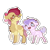 Size: 1000x1000 | Tagged: safe, artist:kiwigoat-art, character:apple bloom, character:diamond tiara, species:earth pony, species:pony, ship:diamondbloom, chest fluff, female, lesbian, shipping, simple background, transparent background