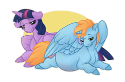 Size: 1024x668 | Tagged: safe, artist:seffiron, character:twilight sparkle, character:twilight sparkle (alicorn), oc, oc:harmony star, species:alicorn, species:pony, canon x oc, female, male, male pregnancy, pregnant, shipping, simple background, straight, transparent background, twimony