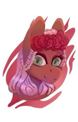 Size: 1067x1670 | Tagged: safe, artist:raya, oc, oc:rosalie, species:pegasus, species:pony, commission, female, flower, flower in hair, green eyes, simple background, solo, transparent background