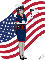 Size: 1500x2000 | Tagged: safe, artist:drake-rex, character:octavia melody, my little pony:equestria girls, american flag, clothing, commission, evening gloves, female, gloves, long gloves, solo, united states