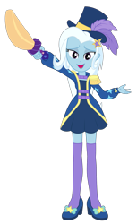 Size: 1409x2300 | Tagged: safe, artist:ponyalfonso, character:trixie, episode:street magic with trixie, g4, my little pony: equestria girls, my little pony:equestria girls, spoiler:eqg series (season 2), clothing, dress, female, hat, looking at you, magician outfit, open mouth, request, simple background, solo, sword, transparent background, vector, weapon