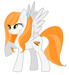Size: 1002x1093 | Tagged: safe, artist:agdistis, oc, oc only, oc:ginger peach, species:pegasus, species:pony, /mlp/, drawthread, green eyes, orange hair, pegasus oc, simple background, solo, transparent background, wings