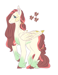 Size: 1098x1403 | Tagged: safe, artist:kiwigoat-art, character:fluttershy, species:pegasus, species:pony, female, redesign, simple background, solo, transparent background
