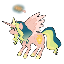 Size: 1000x1000 | Tagged: safe, artist:crownofslime, oc, oc only, parent:princess celestia, parent:somnambula, species:alicorn, species:pegasus, species:pony, babyverse, alicorn oc, crown, female, horn, jewelry, magical lesbian spawn, next generation, offspring, parents:somnlestia, regalia, royalty, simple background, solo, transparent background, wings