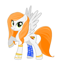 Size: 1121x1234 | Tagged: safe, artist:agdistis, oc, oc only, oc:ginger peach, species:pegasus, species:pony, /mlp/, butt, drawthread, green eyes, jewelry, orange hair, pegasus oc, plot, simple background, solo, transparent background, wings