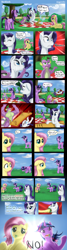 Size: 800x2969 | Tagged: safe, artist:angerelic, character:fluttershy, character:rarity, character:spike, character:twilight sparkle, abuse, angry, beefspike, comic, derp, female, force feeding, funny, grass, grazing, horses doing horse things, male, out of character, raribuse, slapping, subverted meme, table flip, the worst possible thing