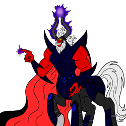 Size: 4015x4015 | Tagged: safe, artist:kahnac, character:lord tirek, species:centaur, spoilers for another series, antagonist, armor, behold the power of darkness!, dark armor, dark magic, darkness, evil, magic, male, monster, simple background, solo, the light of equestria, this will end in death, this will end in pain, this will end in tears, this will end in tears and/or death, transparent background