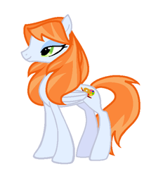 Size: 518x583 | Tagged: safe, artist:agdistis, oc, oc only, oc:ginger peach, species:pegasus, species:pony, /mlp/, drawthread, green eyes, orange hair, pegasus oc, simple background, solo, white background, wings