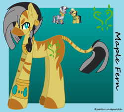 Size: 1280x1153 | Tagged: safe, artist:jackie-sheepwitch, character:daring do, character:zecora, parent:daring do, parent:zecora, parents:daringcora, species:pegasus, species:pony, species:zebra, species:zony, ship:daringcora, bracelet, clothing, colored hooves, crack shipping, ear piercing, earring, female, hat, hybrid, interspecies offspring, jewelry, leonine tail, lesbian, magical lesbian spawn, male, mare, neck rings, offspring, piercing, pith helmet, shipping, stallion