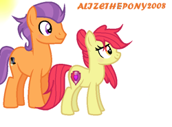 Size: 616x456 | Tagged: safe, artist:alizeethepony2008, character:apple bloom, character:tender taps, species:earth pony, species:pony, ship:tenderbloom, female, male, older, older apple bloom, older tender taps, shipping, straight
