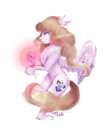 Size: 908x1088 | Tagged: safe, artist:angelic-shield, oc, oc:angelic shield, species:pegasus, species:pony, blood, crying, cutie mark, female, heart, mare, pegasus oc, shading practice, solo, wings