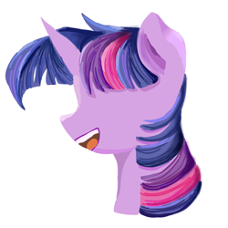 Size: 2000x2000 | Tagged: safe, artist:wimple, character:twilight sparkle, species:pony, species:unicorn, female, head, no eyes, simple background, smiling, solo, white background