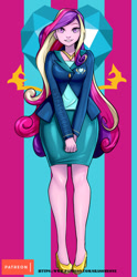 Size: 595x1200 | Tagged: safe, alternate version, artist:srasomeone, character:dean cadance, character:princess cadance, my little pony:equestria girls, clothing, female, skirt, solo, wide hips