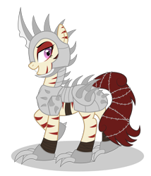 Size: 3000x3500 | Tagged: safe, artist:kitana762, oc, oc:rampage, species:earth pony, species:pony, fallout equestria, fallout equestria: project horizons, armor, fanfic art, looking at you, razorwire, simple background, solo, transparent background