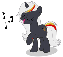 Size: 3500x3200 | Tagged: safe, artist:kitana762, oc, oc only, oc:velvet remedy, species:pony, species:unicorn, fallout equestria, eyes closed, simple background, singing, solo, transparent background