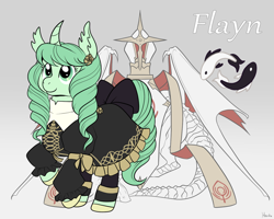 Size: 1280x1024 | Tagged: safe, artist:housho, species:pony, species:unicorn, clothing, curved horn, fire emblem, fire emblem: three houses, flayn, horn, ponified