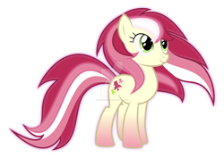 Size: 1600x1133 | Tagged: dead source, safe, artist:tigerbeetle, character:roseluck, species:earth pony, species:pony, female, glow, glowing mane, gradient hooves, mare, rainbow power, rainbow power-ified, simple background, transparent background, vector, watermark, windswept mane