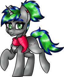 Size: 991x1190 | Tagged: safe, artist:songheartva, oc, oc only, oc:vivid glow, species:pony, species:unicorn, clothing, cute, ear piercing, female, freckles, makeup, mare, ocbetes, piercing, scarf, simple background, solo, transparent background