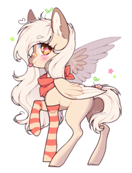 Size: 1025x1345 | Tagged: safe, artist:kitten-in-the-jar, oc, species:earth pony, species:pegasus, species:pony, clothing, simple background, socks, solo, striped socks, tongue out, transparent background, two toned wings, wings