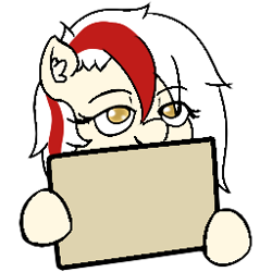 Size: 256x256 | Tagged: safe, artist:move, oc, oc only, oc:arya, species:pegasus, species:pony, chillaxing, emotes, female, meme template, sign, solo, white fur, white mane