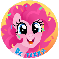 Size: 1500x1500 | Tagged: safe, artist:kabuvee, part of a set, character:pinkie pie, species:pony, bust, female, portrait, solo, sticker