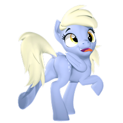 Size: 1000x1000 | Tagged: safe, artist:owlpirate, character:derpy hooves, species:pegasus, species:pony, 3d, butt, eyebrows, female, mare, plot, sfm pony, simple background, solo, source filmmaker, tongue out, transparent background
