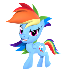 Size: 1766x1842 | Tagged: safe, artist:owlpirate, character:rainbow dash, species:pegasus, species:pony, my little pony:pony life, alternate hairstyle, open mouth, sfm pony, simple background, transparent background