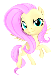 Size: 1295x1797 | Tagged: safe, artist:owlpirate, character:fluttershy, species:pegasus, species:pony, my little pony:pony life, 3d, sfm pony, simple background, source filmmaker, transparent background
