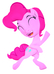 Size: 1304x1769 | Tagged: safe, artist:owlpirate, character:pinkie pie, species:earth pony, species:pony, my little pony:pony life, 3d, eyes closed, open mouth, sfm pony, simple background, source filmmaker, transparent background