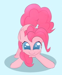 Size: 1000x1200 | Tagged: safe, artist:chocodamai, character:pinkie pie, species:earth pony, species:pony, g4, cute, diapinkes, digital art, female, happy, imminent pounce, looking at you, mare, playful, smiling