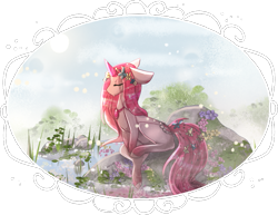 Size: 925x715 | Tagged: safe, artist:shiroikitten, oc, species:pony, g4, closed species, female, mare, original species, pond pony, solo