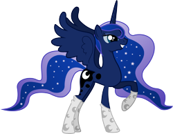 Size: 4146x3217 | Tagged: safe, artist:voaxmasterspydre, character:princess luna, clothing, female, raised hoof, simple background, socks, solo, transparent background, vector